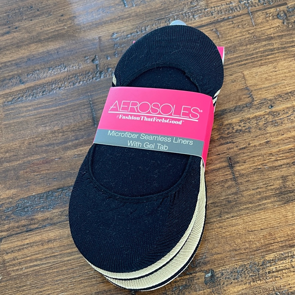 Aerosoles Microfiber Seamless Liners with Gel Tab Size 9-11